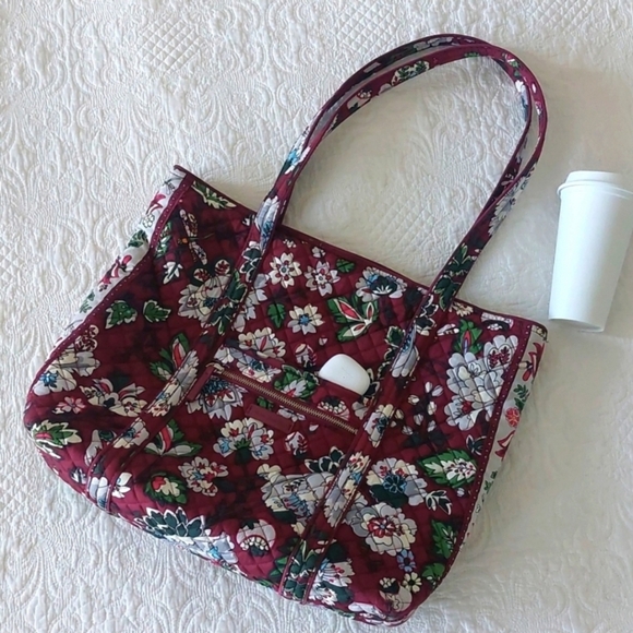 Vera Bradley Handbags - Vera Bradley HTF Bordeaux Blooms Iconic Tote